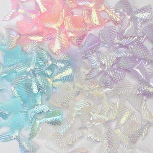 Luminous Mini Resin <b>Mermaid</b> Fish Tail Miniature Charm <b>Accessories</b> for DIY Jewelry Hair Clip Making Flatback Crafts Hairpin Decor - Product Image 3