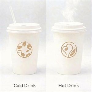 Prix de gros en vrac, logo personnalisé, gobelet à café ou à thé jetable écologique biodégradable à double paroi en papier kraft avec couvercle - Product Image 4