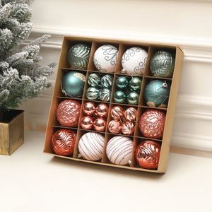 Boling Dts1 2026 Ensemble d'ornements de Noël en plastique brillant de style européen, incassables, rose, bleu marine, rouge, or, pour la maison - Product Image 3