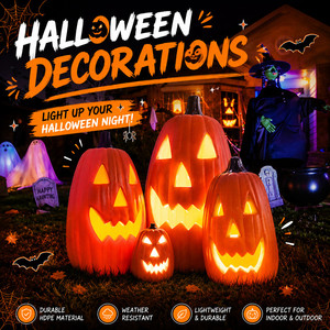 Lanterne Citrouille Décorative pour Halloween, Lumière de Table en Plastique à Piles, 5,5 Pouces, 14 Pouces, 22 Pouces, <span class=keywords><strong>Jack</strong></span> <span class=keywords><strong>O</strong></span>'<span class=keywords><strong>Lantern</strong></span> - Product Image 1