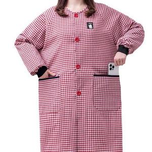 Abito <span class=keywords><strong>da</strong></span> grembiule in cotone a maniche lunghe per <span class=keywords><strong>cucina</strong></span> di casa, vestiti <span class=keywords><strong>da</strong></span> lavoro per adulti lavabili e riutilizzabili - Product Image 6