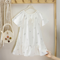Nouvelle Robe Printemps-Été-Automne Douce et Mignonne à Volants en Coton Imprimé Motifs Petits Animaux, Confortable et Fraîche