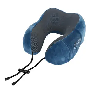 Almohada de cuello de viaje inflable llena de aire en forma de U personalizada para descansar y dormir