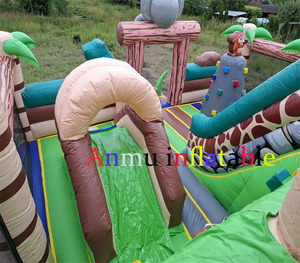 Parcours d'obstacles gonflable géant sur le thème des dinosaures, combinaison toboggan et trampoline pour parc d'attractions à grande échelle sur le thème des dinosaures - Product Image 4