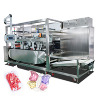 Machine de fabrication de dosettes de lessive et de détergent à vaisselle, automatique, multi-chambres, à haute vitesse, pour poudres et liquides, de qualité alimentaire, avec PLC, clé en main
