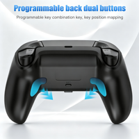 Manette de jeu sans fil RGB programmable avec joysticks à effet Hall 6 axes, double vibration, bouton Turbo et prise en charge du moteur de vibration