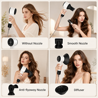 Sèche-cheveux professionnel Wochuan haute vitesse rose mini portable pour salon de coiffure, machine de séchage ionique 200m pour voyage