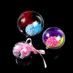 DIY Plastic Openable Christmas Decorations Tree Balls Baubles Craft Transparent Ball Gifts Clear Ornaments Balls