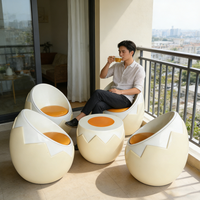 Eiförmiges Fiberglas Modernes Esstisch-Stuhl-Set Wasserdicht UV-/Korrosionsbeständig Anpassbare Farbe Biege- und Schneidedienstleistungen