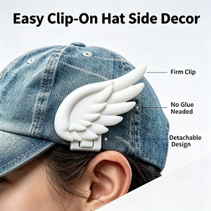 Linda Decoración de Ala de Ángel Impresa en 3D, Clip Lateral Removible de PLA para Gorra, Adorno DIY para Gorra de Béisbol, Cosplay Personalizado - Product Image 4