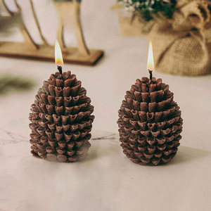 Velas De Piña En Cera De Abejas 100% Natural – Aroma A Pino, Cono Natural, Pack A Granel 🍂