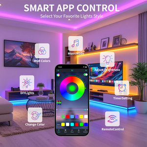 Joystar 100ft 30m <span class=keywords><strong>RGB</strong></span> nhạc Sync Dimmer môi trường xung quanh trang trí ứng dụng điều khiển thông minh LED Strip Lights Set với điều khiển từ xa - Product Image 3