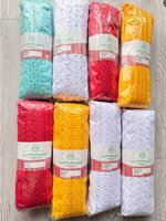 1000 Yards de dentelle brodée 100% coton, durable et confortable, pour garnitures de rideaux DIY, couture et tissus vestimentaires