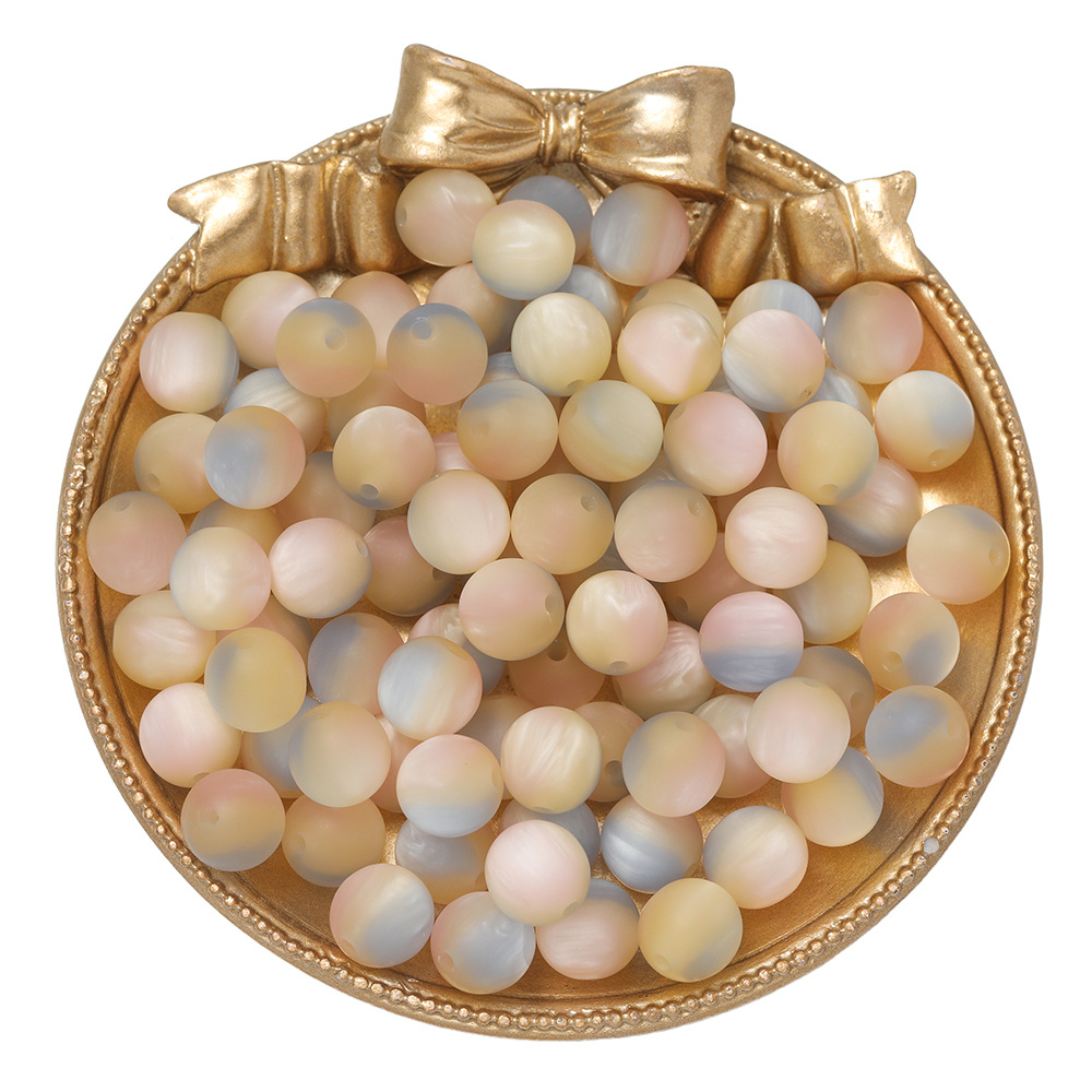 iridescent matte beads - pink, blue, yellow
