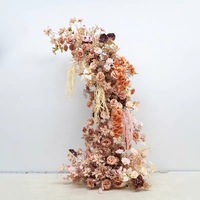 Décoration florale d'automne pour allée de mariage, oreillers décoratifs, orchidées brunes, parfum chocolat, fleurs artificielles, arche florale pour événements