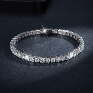 Pulsera de Tenis con Piedras de Moissanita Sintética de 4mm, Estilo Clásico, Joyería Cristiana, Lista para Enviar - Product Image 3