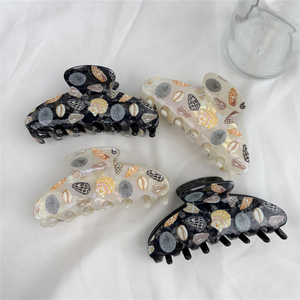 Wow Sheila Mới Đến Móng Vuốt Tóc Động Vật Biển Conch Hawaii Phong Cách Acetate Tùy Chỉnh Tóc Claw Clip Cho Phụ Nữ - Product Image 2