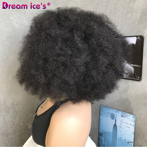 Pelucas de Encaje Frontal 4x4 sin Pegamento de Fábrica Xuchang, Cabello Rizado Afro Bomb, Cabello Humano Brasileño Remy Mixto Negro <span class=keywords><strong>para</strong></span> Mujer, <span class=keywords><strong>Mejor</strong></span> Precio - Product Image 5