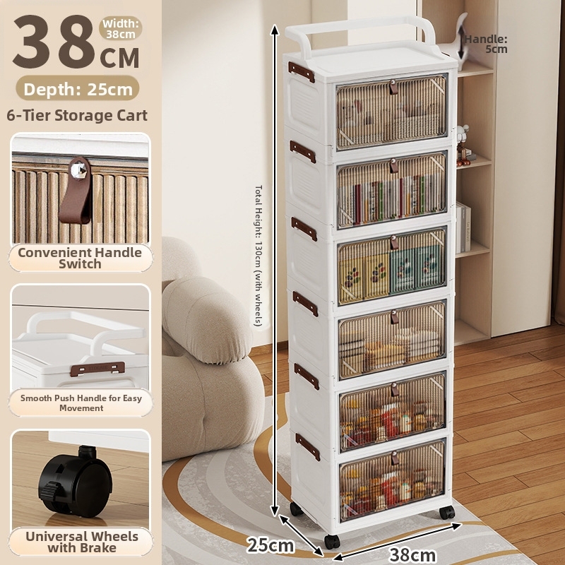 38cm flip handle small trolley folding box-translucent gray