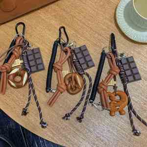 Ins Lovely Alkali Bread Korean Ins Bag Pendant Chocolate Climbing Rope <b>Key</b> <b>Chain</b> Decorative <b>Chain</b> Keychain - Product Image 2