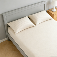Draps-housses de lit à poches profondes en coton peigné 40S anti-boulochage avec fibres infusées d'argent pour mise à la terre