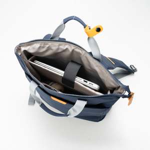 Minimalist Navy Nylon Laptop <b>Backpack</b> with Shoulder <b>Straps</b> and Water Resistance 20-39L Capacity for Men - Product Image 3