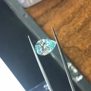  Vàng hồng màu xanh Tổng Hợp Kim Cương bán buôn Pear cut moissanite Loose đá