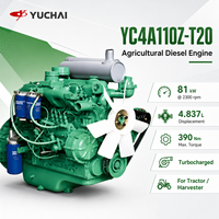 Mesin Diesel SCDC Yuchai YC4A110Z-T20 81W 2300rpm 4.837L Turbocharged untuk Traktor, Mesin Panen, dan Mesin Pertanian