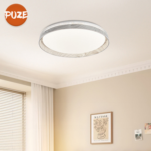 Bắc Âu tối giản sắt nghệ thuật hạt gỗ LED trần ánh sáng trong nhà phòng khách chiếu sáng tròn trang trí đèn trần - Product Image 3