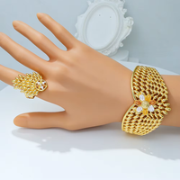 Parure de bijoux pour femme, design feuille classique, plaqué or Dubaï Nigéria, grand collier pour mariage et fête