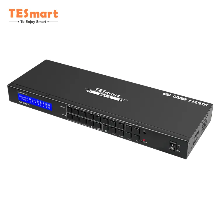 TESmart Hot 4X8 8 Ultra HD Video Matrice Quad Xem Chế Độ 4K Hỗ Trợ Quản Lý EDID IR Rremote LAN RS232 Điều Khiển HDMI Ma Trận