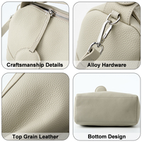 Sac à bandoulière en cuir véritable avec fermeture éclair pour femme, convertible en sac à main à poignée supérieure, idéal pour les sorties quotidiennes, marque privée ODM
