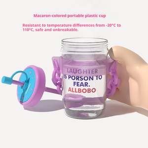 Tazza Estiva Creativa in Plastica per Acqua e Caffè per Ragazze, Portatile, Colori Macaron per Bambini e Studenti con Cannucce - Product Image 6