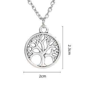 Collar con Colgante de Árbol Inteligente Estilo Retro ZRM, Cadena de Eslabones, Diseño Hueco de Vida <span class=keywords><strong>y</strong></span> <span class=keywords><strong>Paz</strong></span>, Material de Aleación, Venta Directa del Fabricante, Tendencia - Product Image 3
