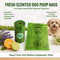 Sacs à déjections canines écologiques en gros, sacs à déchets pour animaux de compagnie anti-fuites en rouleaux, prix d'usine, en vrac
