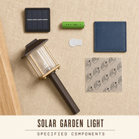 Lampe solaire marron pour allées, pelouses, patios et parterres de fleurs, ampoule Edison universelle 2700K 5062, 14 lumens, pile AA