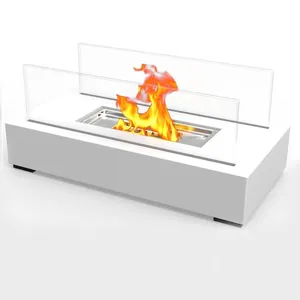 Taşınabilir yangın kapalı açık ateş çukuru masa üstü taşınabilir kapalı şömine dumansız kapalı ateş çukuru
