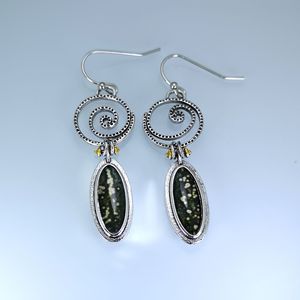 Orecchini a Cerchio a Spirale Vintage con Gemme, Lunghi Pendenti, Gioielli alla Moda da Donna - Product Image 4