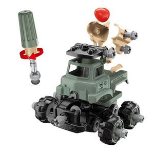 Bloques de Construcción de Plástico Educativos para Niños, Juguete de Vehículos Desarmables, Modelo de Camión del Ejército y Cohete, para Niños de 5 a 7 Años - Product Image 3