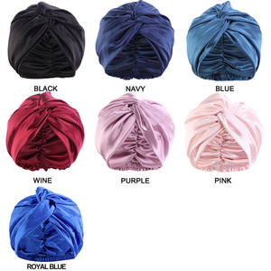 Gorro de satén de doble capa azul real en 7 colores, venta al por mayor, gorro de seda, turbante, gorro de dormir con mucha más elasticidad - Product Image 6