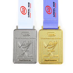 Actory-insignia personalizada de aleación de zinc, medalla de metal con cinta de aleación de zinc y esmalte suave de alta calidad, 3D - Product Image 1