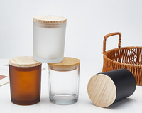 Bouteilles de bougies en verre ambré mat givré de luxe 10oz 315ml avec bouchons en liège, option de gravure, écologiques, recyclables, porte-bougie pour la maison