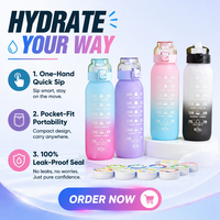 Offre Spéciale – Bouteilles d'eau colorées personnalisables avec logo, 1000 ml, pour eau aromatisée, écologiques, avec anneau aromatisant aux fruits, utilisation à une main