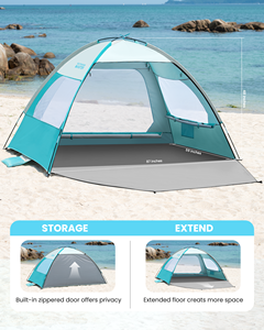 Sombrilla de Playa Cuadrada Automática de Apertura Rápida para Varias Personas, Protección Solar Oxford para las Cuatro Estaciones, Marco de Fibra de Vidrio, Impermeable - Product Image 5