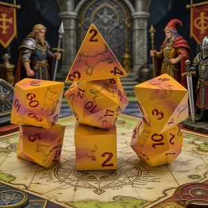 Ensemble de dés polyédriques faits à la main pour chats et chiens, 7 pièces, dés en métal pour jeux de rôle Dungeons and Dragons, jeux de table - Product Image 4
