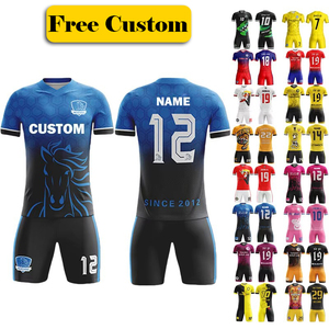Uniforme de fútbol de entrenamiento de equipo con patrón y números de logotipo personalizado para hombres, estudiantes, niños, camiseta de fútbol transpirable de secado rápido - Product Image 1