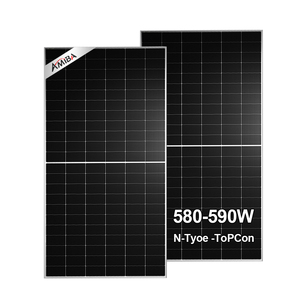 แผงโซลาร์เซลล์แบบสองหน้า N-Type MBB เทคโนโลยีประสิทธิภาพสูง ระดับมาตรฐาน Tier 1 กำลังไฟ 580 วัตต์ สำหรับหลังคาโรงรถและระบบเชื่อมต่อกับกริดไฟฟ้า - Product Image 1