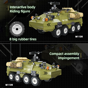 549PCS Weltkrieg WW2 Deutsches Militär M1126 Gepanzerte Transport soldaten Gepanzerte Fahrzeug modellbau steine High-Tech-Spielzeug - Product Image 3