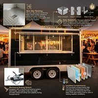 Nouvelle remorque de restauration de type food truck pour la vente de café, chariot de restauration, burgers, frites, glaces, barbecue, bus de restauration mobile