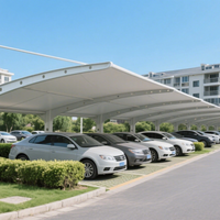 Structure de carport en membrane tendue en PVDF imperméable personnalisée, abri de stationnement extérieur pour voitures